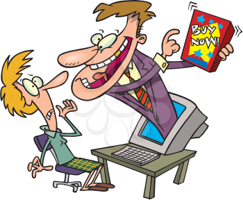 Royalty Free Clipart Image of Intrusive Computer Advertising