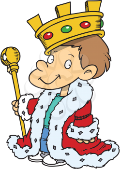 Royalty Free Clipart Image of a Little King
