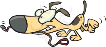 Royalty Free Clipart Image of a Dog With His Leash