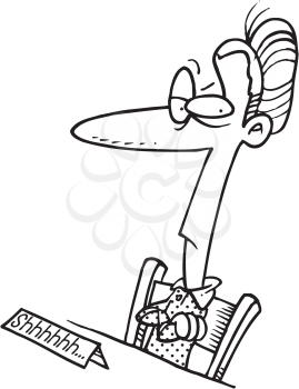 Royalty Free Clipart Image of an Elderly Librarian
