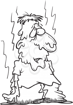 Royalty Free Clipart Image of a Melting Man