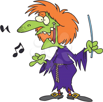 Royalty Free Clipart Image of a Music Teacher Witch