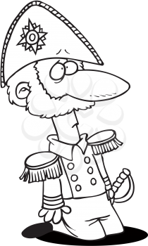 Royalty Free Clipart Image of an Admiral on His Knees