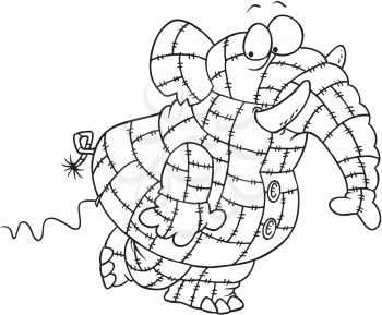 Royalty Free Clipart Image of a Quilted Elephant