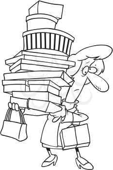 Royalty Free Clipart Image of a Woman With Packages