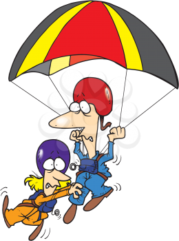 Royalty Free Clipart Image of Skydivers