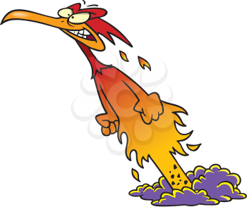 Royalty Free Clipart Image of a Phoenix Rising From the Ashes