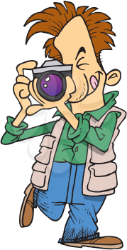 Royalty Free Clipart Image of a Man Taking a Picture