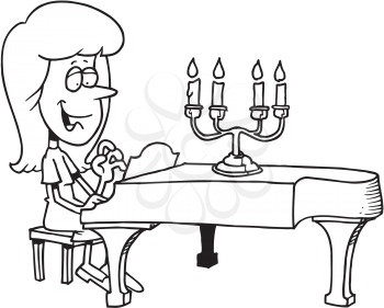 Royalty Free Clipart Image of a Pianist
