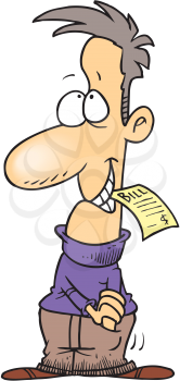Royalty Free Clipart Image of a Man Paying a Bill