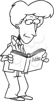 Royalty Free Clipart Image of a Woman Reading Policy