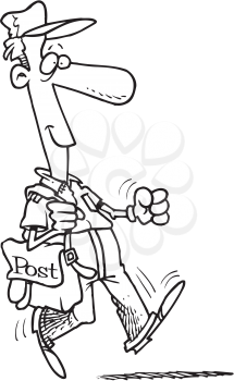 Royalty Free Clipart Image of a Postman