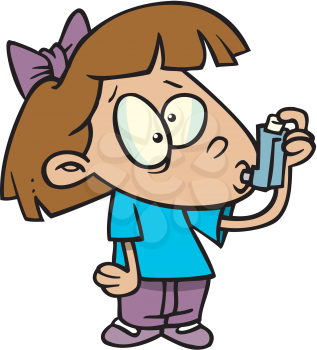 Royalty Free Clipart Image of a Girl With a Puffer