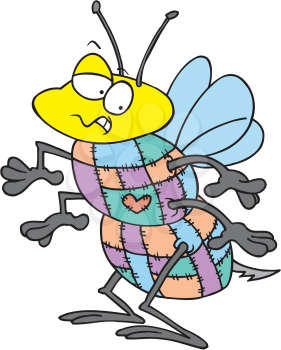 Royalty Free Clipart Image of a Quilted Bee