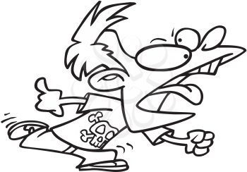 Royalty Free Clipart Image of a Yelling Boy