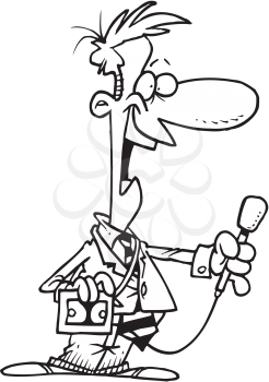 Royalty Free Clipart Image of a Reporter