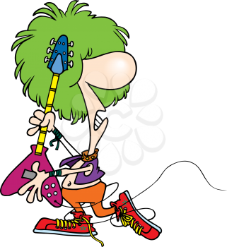 Royalty Free Clipart Image of a Punk Rocker