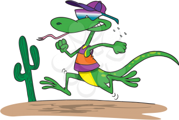 Royalty Free Clipart Image of a Lizard Running