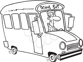 Royalty Free Clipart Image of a School Bus Driver