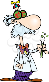 Royalty Free Clipart Image of a Weird Scientist