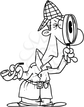 Royalty Free Clipart Image of a Private Eye With a Magnifying Glass