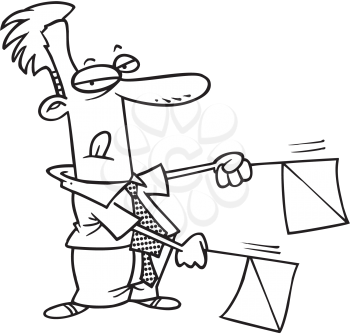 Royalty Free Clipart Image of a Man Doing Flag Signals