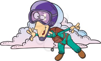 Royalty Free Clipart Image of a Skydiver