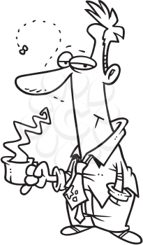 Royalty Free Clipart Image of a Slovenly Man