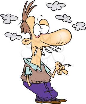 Royalty Free Clipart Image of a Heavy Smoker