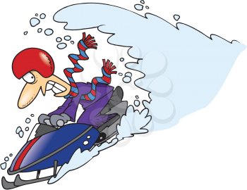 Royalty Free Clipart Image of a Snowmobiler