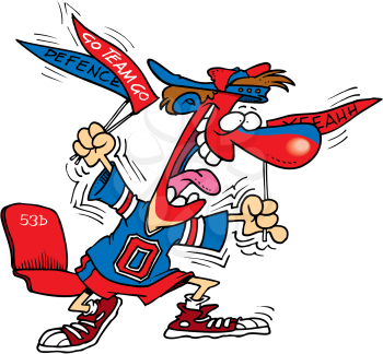 Royalty Free Clipart Image of a Sports Fan