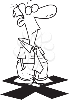 Royalty Free Clipart Image of a Man on an X