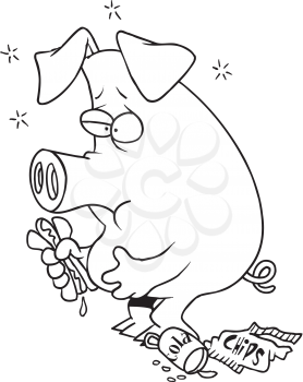 Royalty Free Clipart Image of a Stuffed Pig