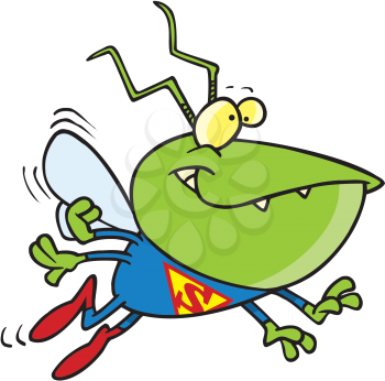Royalty Free Clipart Image of a Super Hero Bug