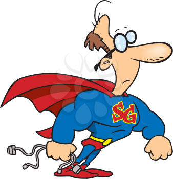 Royalty Free Clipart Image of Super Geek