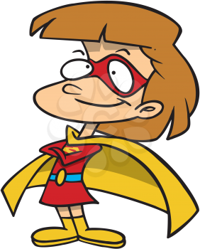 Royalty Free Clipart Image of a Superhero Girl