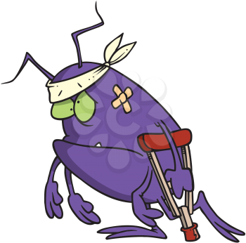 Royalty Free Clipart Image of an Injured Bug