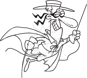 Royalty Free Clipart Image of a Swashbuckler