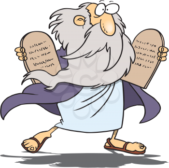Royalty Free Clipart Image of Moses With Tablets