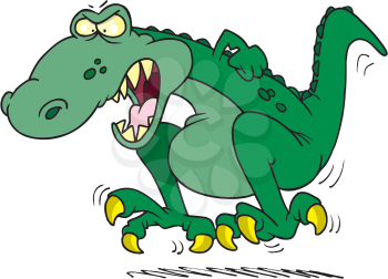 Royalty Free Clipart Image of an Angry Dinosaur