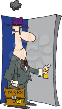 Royalty Free Clipart Image of a Taxman