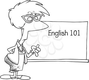 Royalty Free Clipart Image of an English Teacher