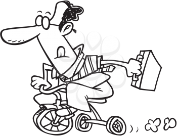 Royalty Free Clipart Image of a Man Riding a Trike