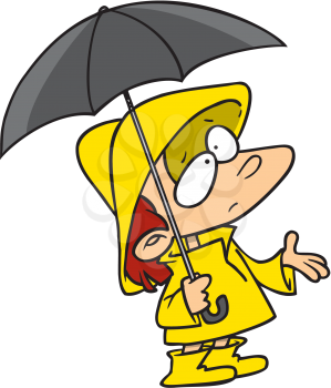Royalty Free Clipart Image of a Boy With an Umbrella