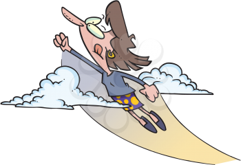 Royalty Free Clipart Image of a Woman Taking Off