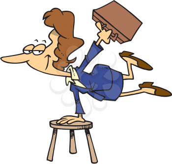 Royalty Free Clipart Image of a Versatile Businesswoman