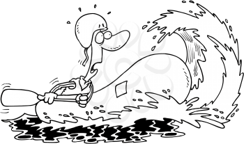 Royalty Free Clipart Image of a Whitewater Rafter