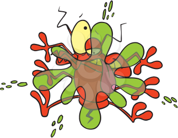 Royalty Free Clipart Image of a Spattered Bug