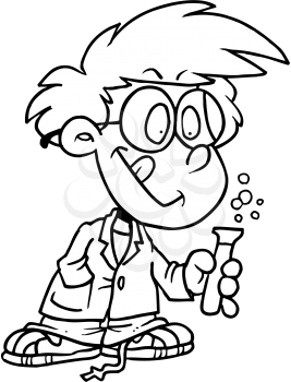 Royalty Free Clipart Image of a Young Scientist