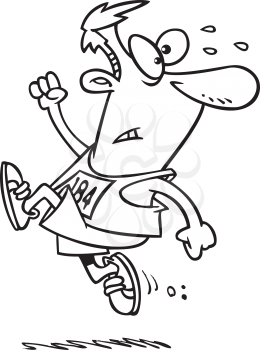 Royalty Free Clipart Image of a Runner Looking Behind